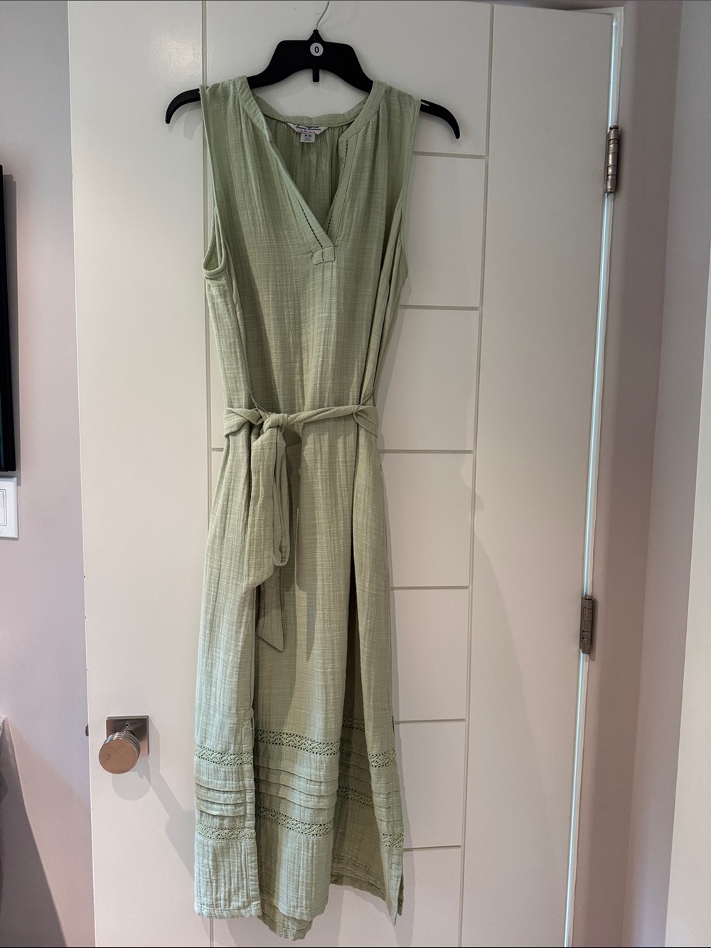 Tommy Bahama Light Sage Sleeveless Maxi Dress with Waist Tie